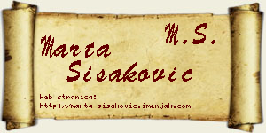 Marta Šišaković vizit kartica